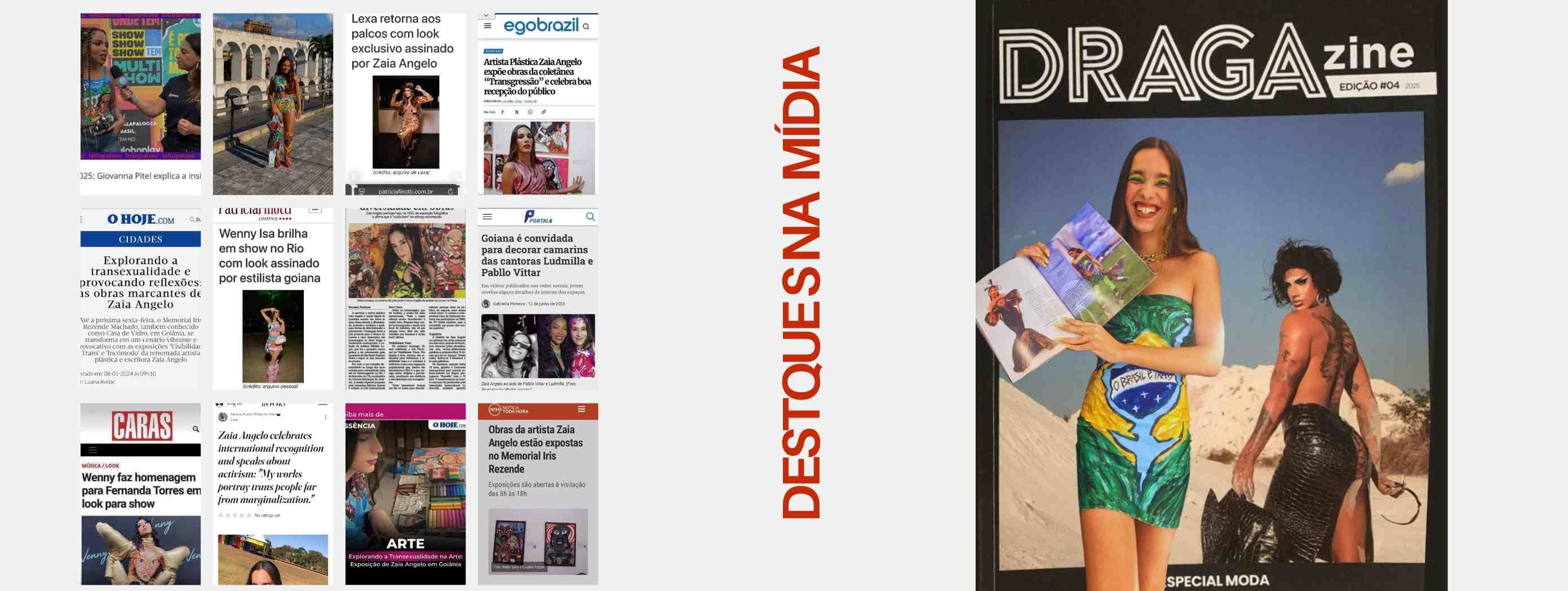 Moda, arte e literatura de Zaia Angelo ganham destaque na mídia.